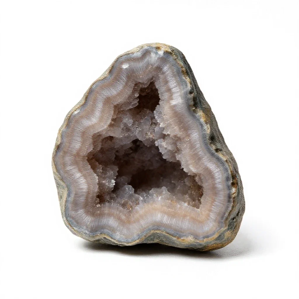 Geode with calcite isolated on a white background