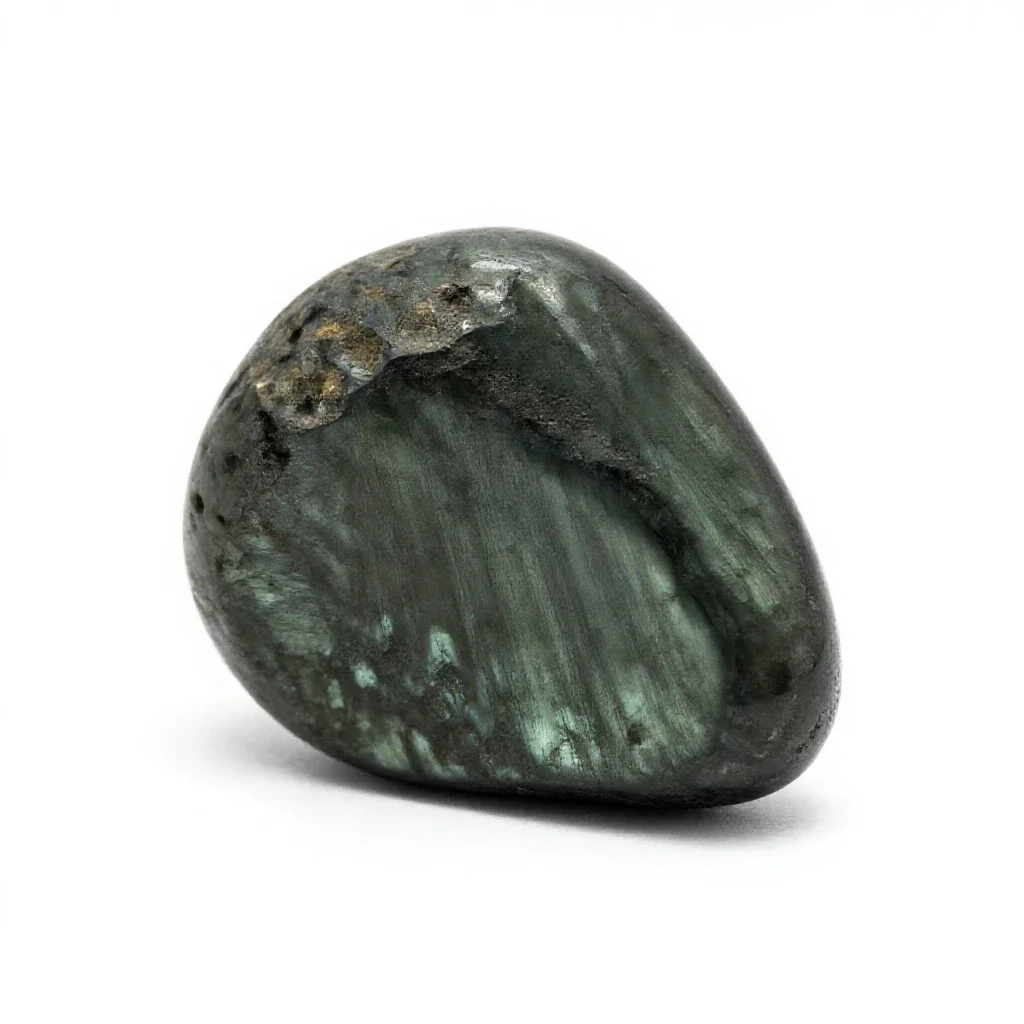 Piece of obsidian isolated on a white background