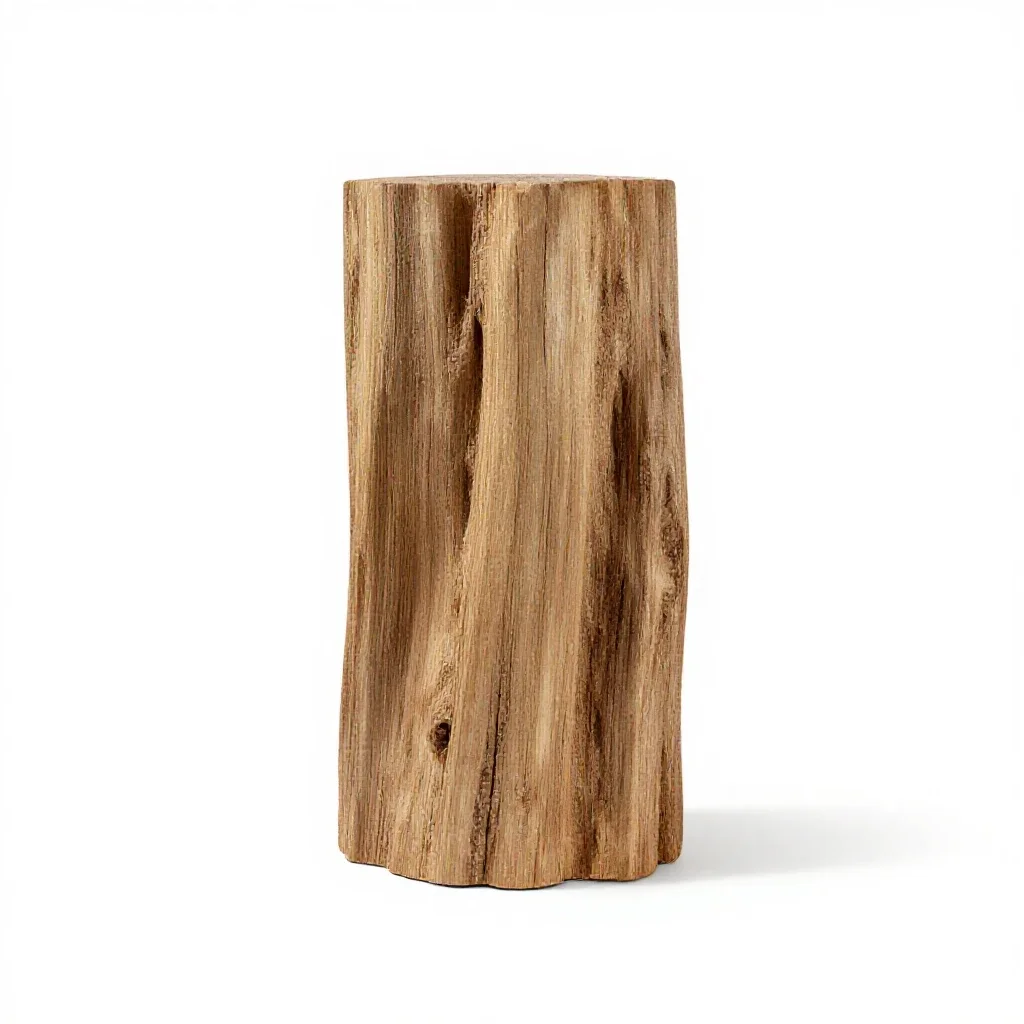 Piece of petrified wood isolated on a white background