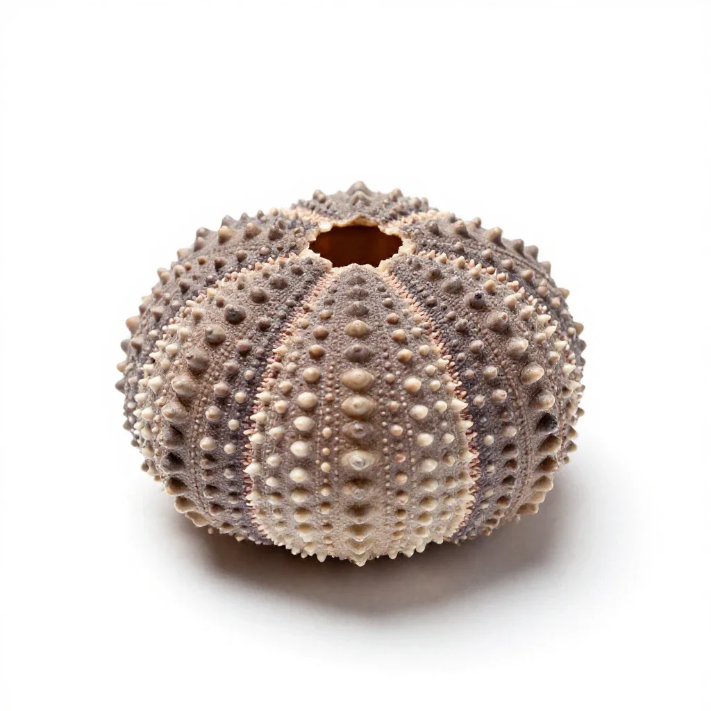 Sea urchin shell isolated on a white background
