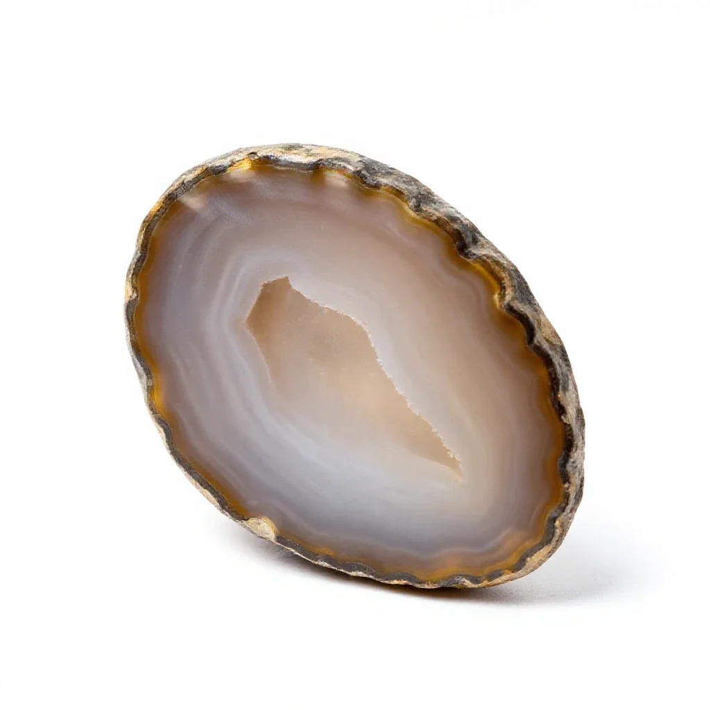 Slice of agate isolated on a white background