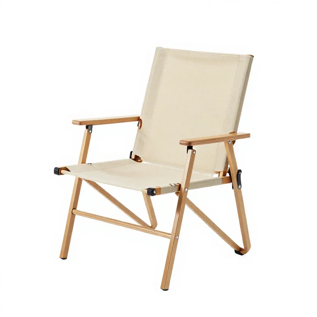 Folding camp chair isolated on a white background