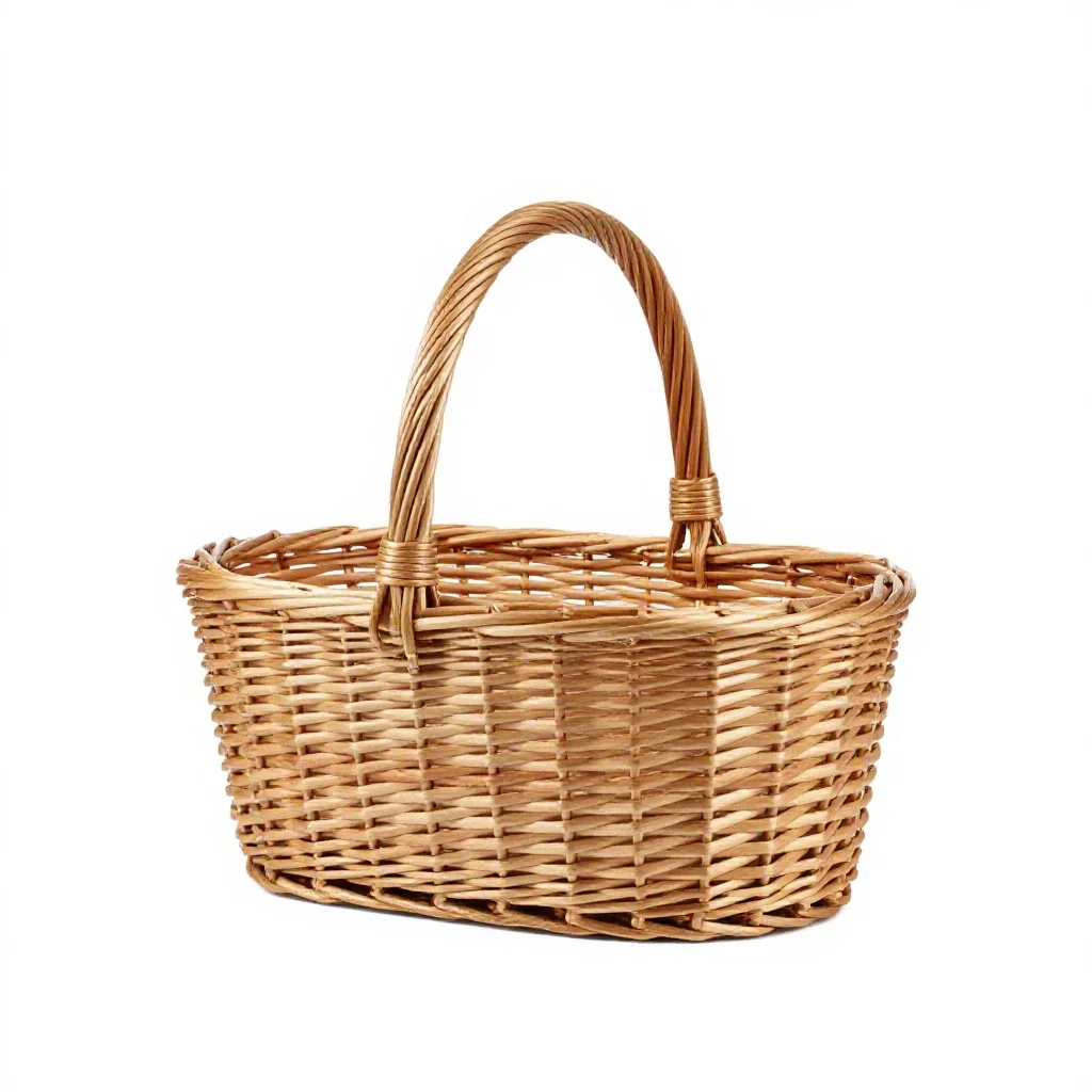 Picnic basket isolated on a white background