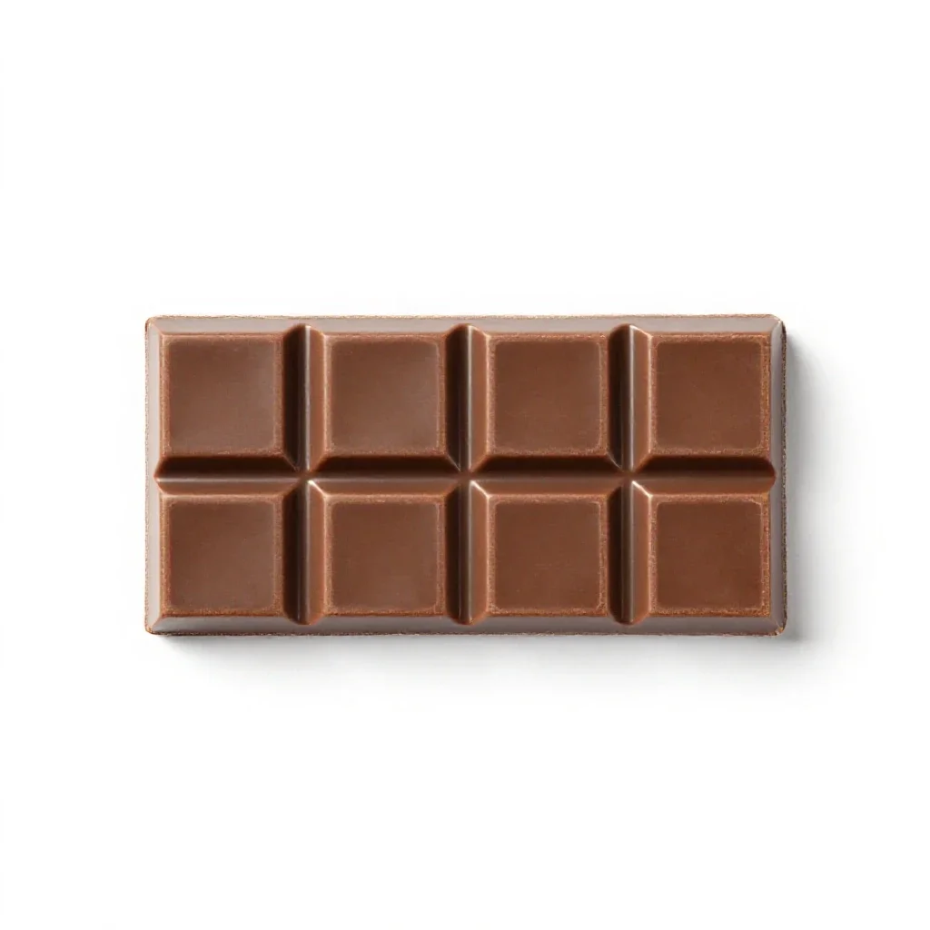 Chocolate bar in foil isolated on a white background