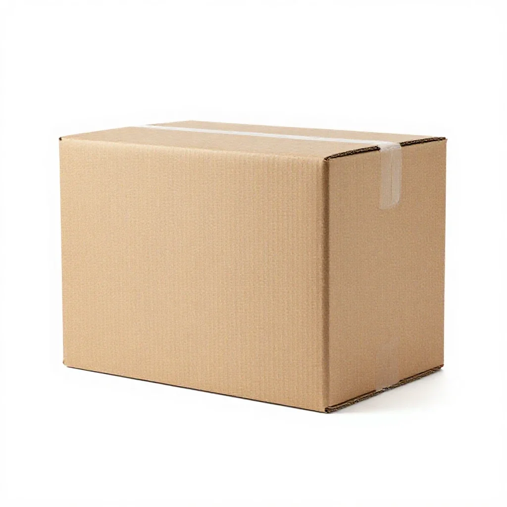 Corrugated shipping carton isolated on a white background