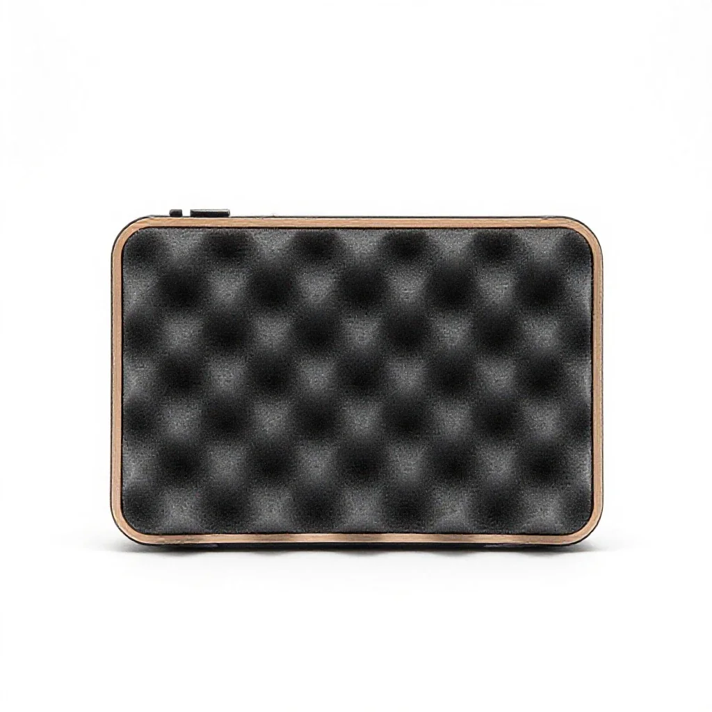 Hard camera case with foam isolated on a white background