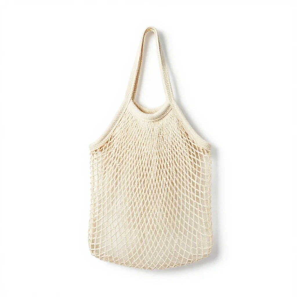 Mesh produce bag isolated on a white background