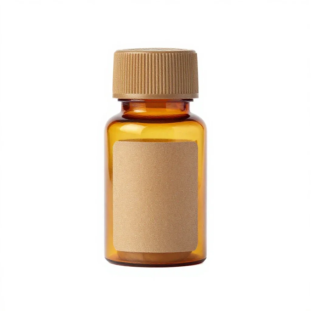 Pill bottle with a child cap isolated on a white background