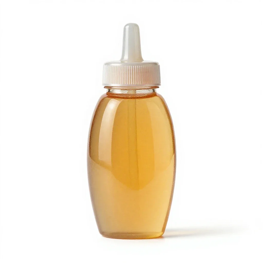 Squeeze honey bottle isolated on a white background