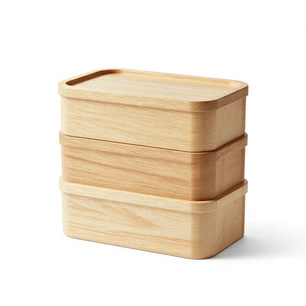 Stackable food storage set isolated on a white background