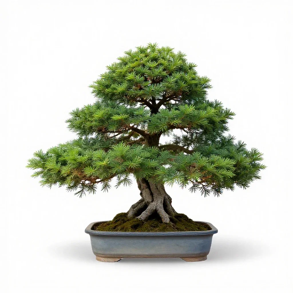 Bonsai juniper isolated on a white background