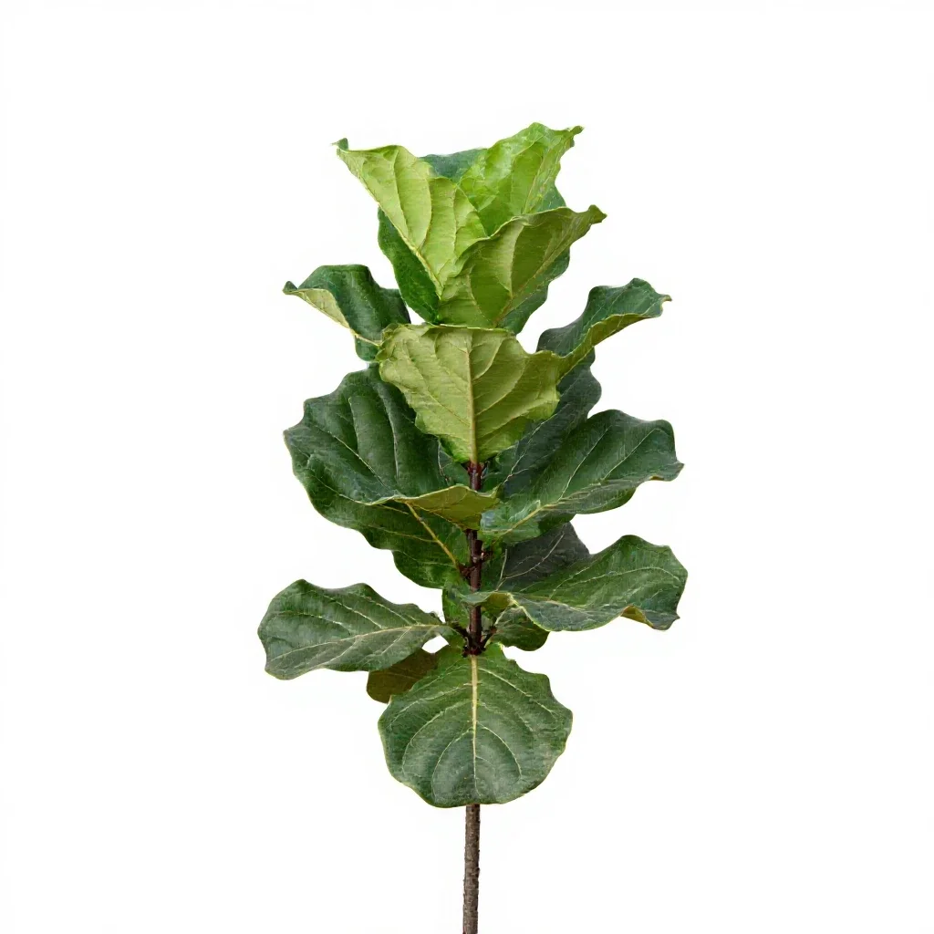 Fiddle leaf fig isolated on a white background