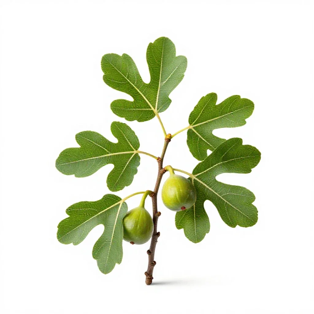Fig branch with fruit isolated on a white background