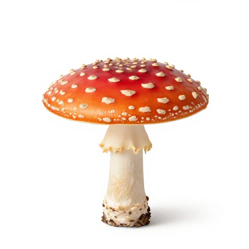 Fly agaric mushroom isolated on a white background