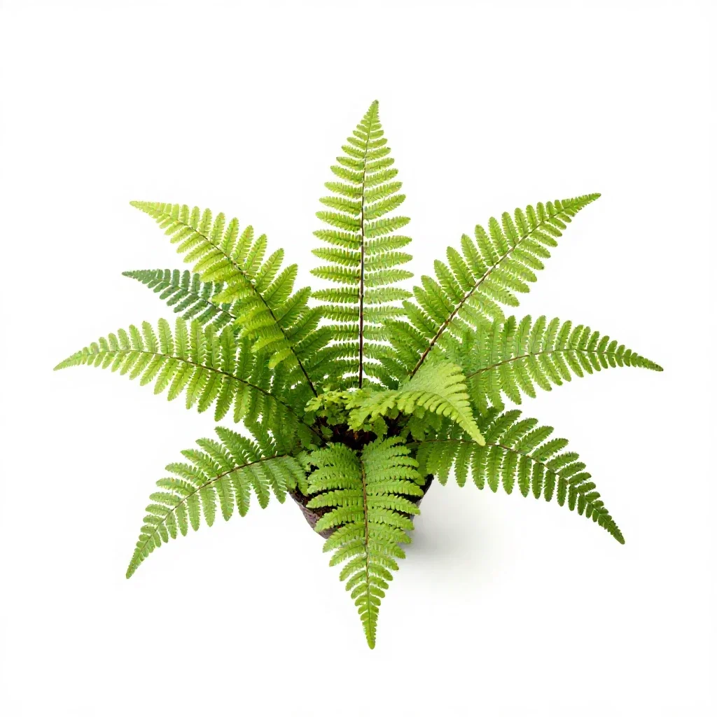 Maidenhair fern isolated on a white background