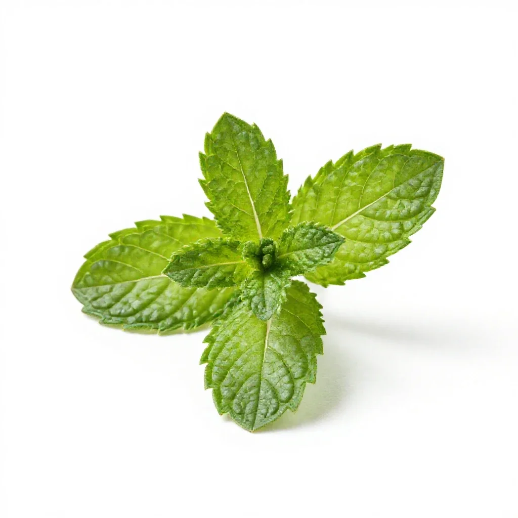 Mint cutting in water isolated on a white background
