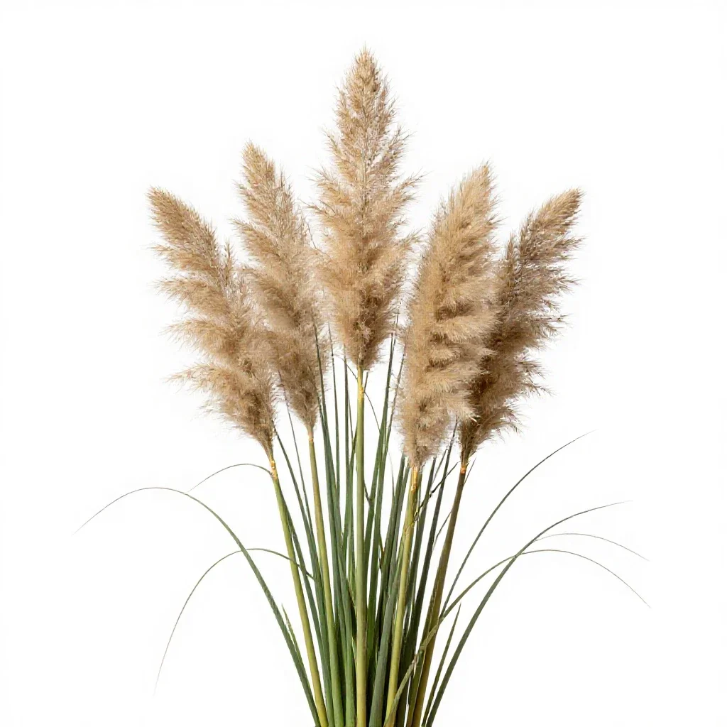 Pampas grass plume isolated on a white background