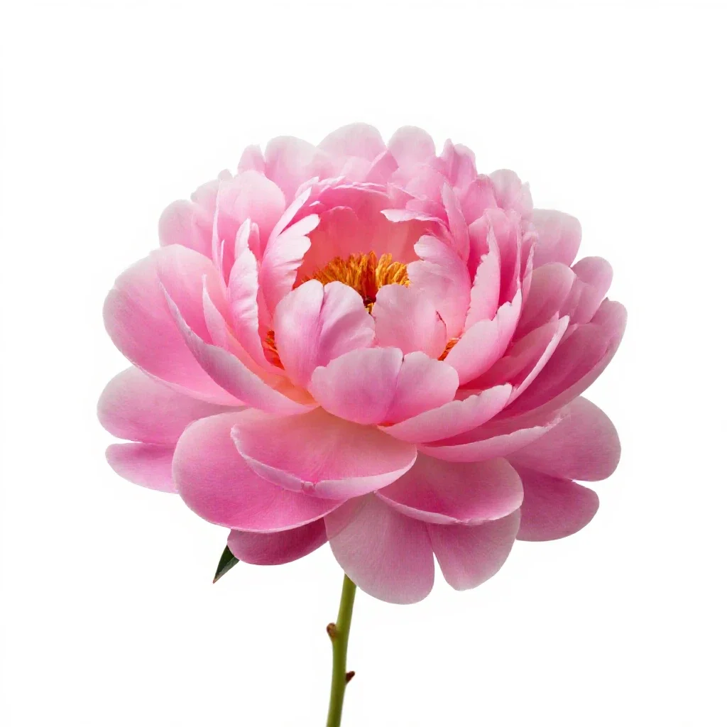 Peony in full bloom isolated on a white background