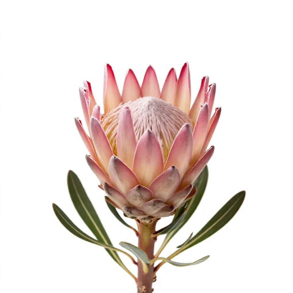 Protea flower isolated on a white background