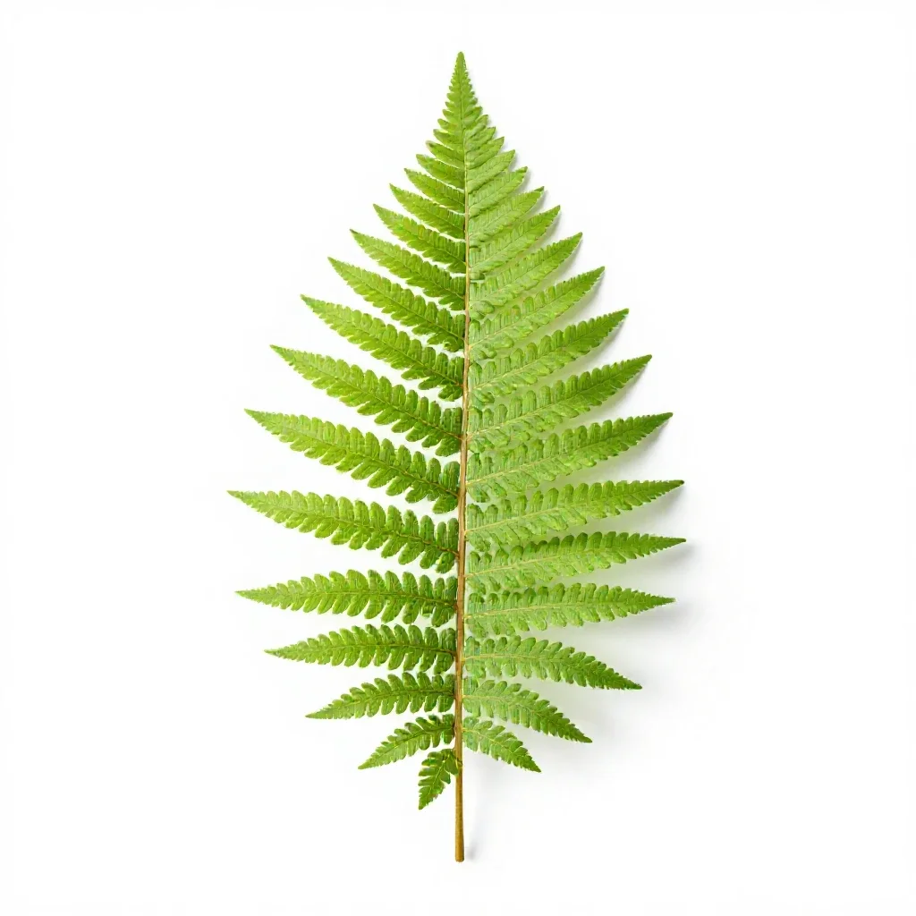 Silver fern frond isolated on a white background