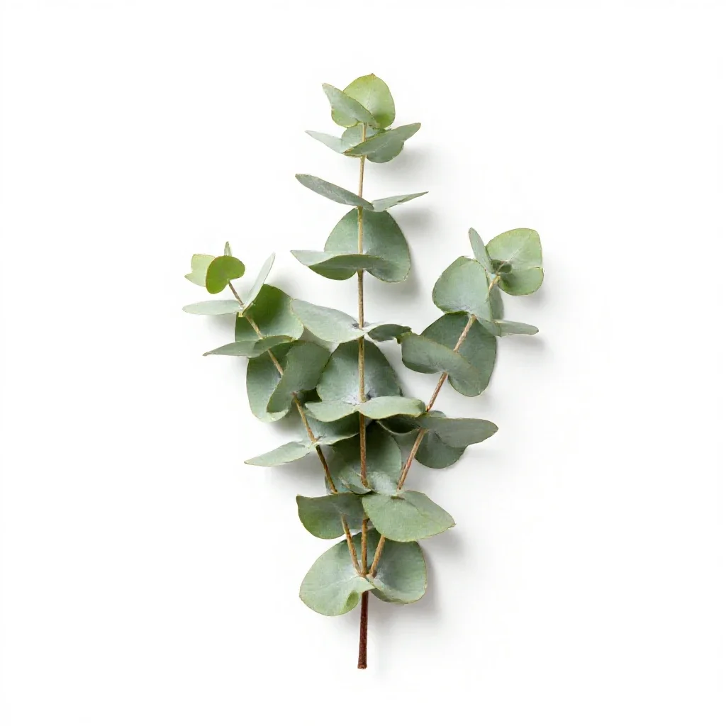 Sprig of eucalyptus isolated on a white background