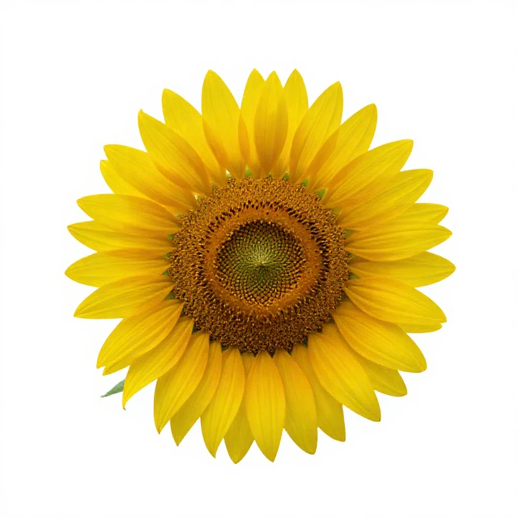 Sunflower head isolated on a white background