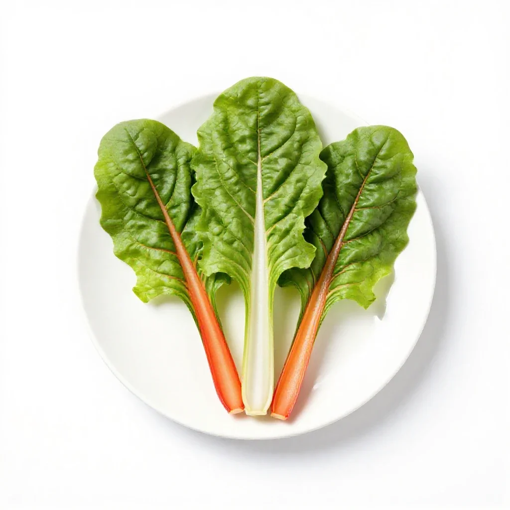 Bunch of rainbow chard isolated on a white background