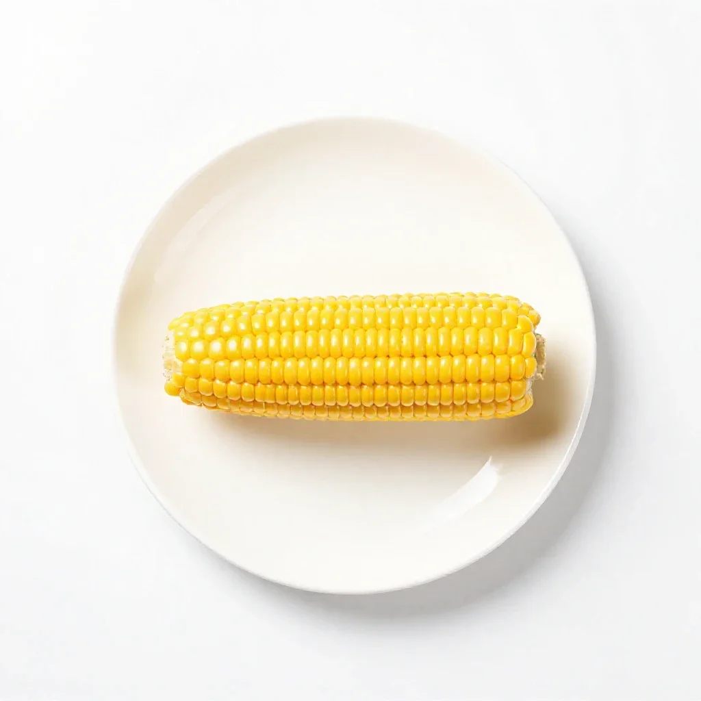 Corn cob with husk peeled isolated on a white background