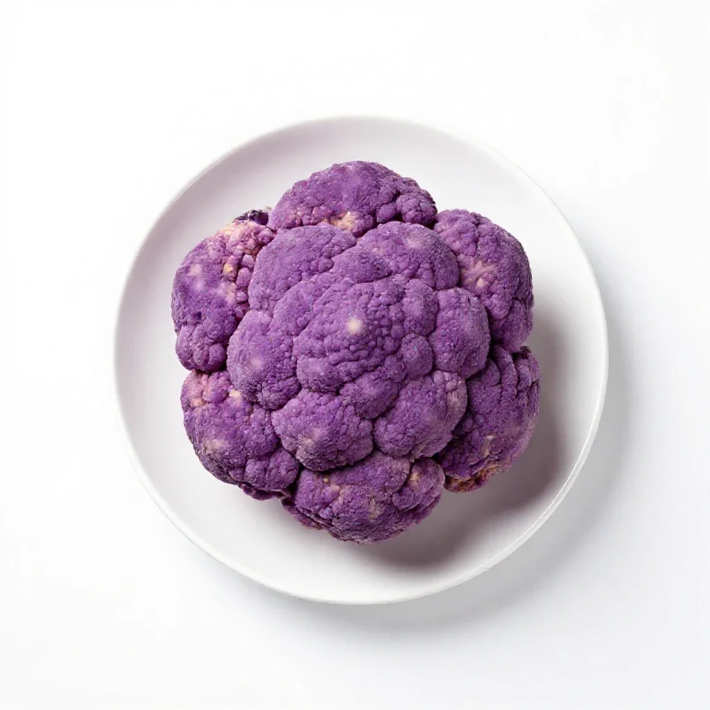 Purple cauliflower isolated on a white background
