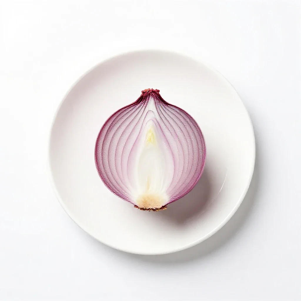 Red onion halved isolated on a white background