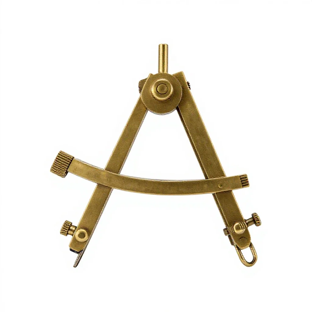 Brass sextant isolated on a white background