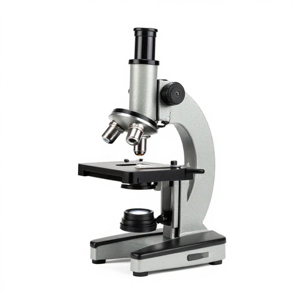 Compound microscope isolated on a white background