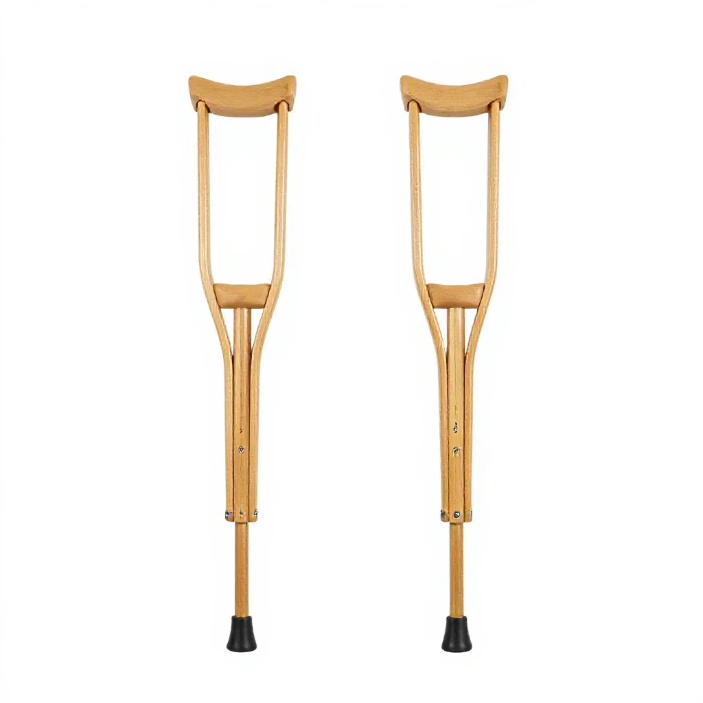Pair of forearm crutches isolated on a white background