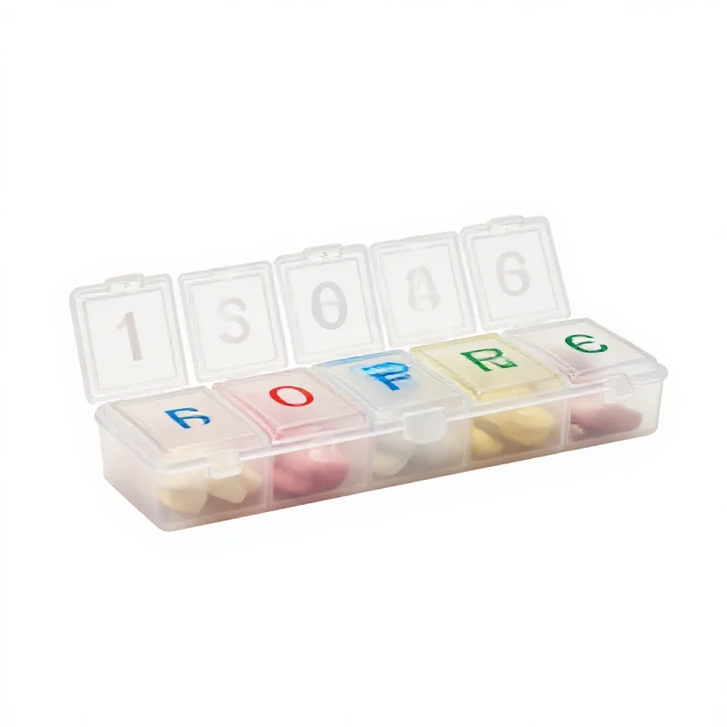 Pill organiser isolated on a white background