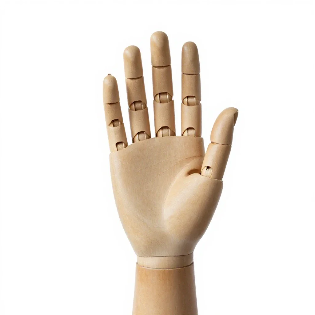 Prosthetic hand isolated on a white background