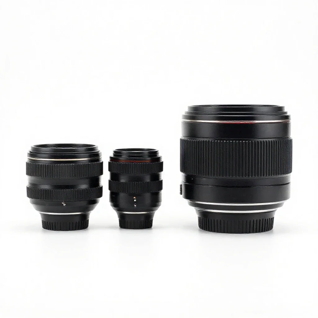 Set of lens elements isolated on a white background