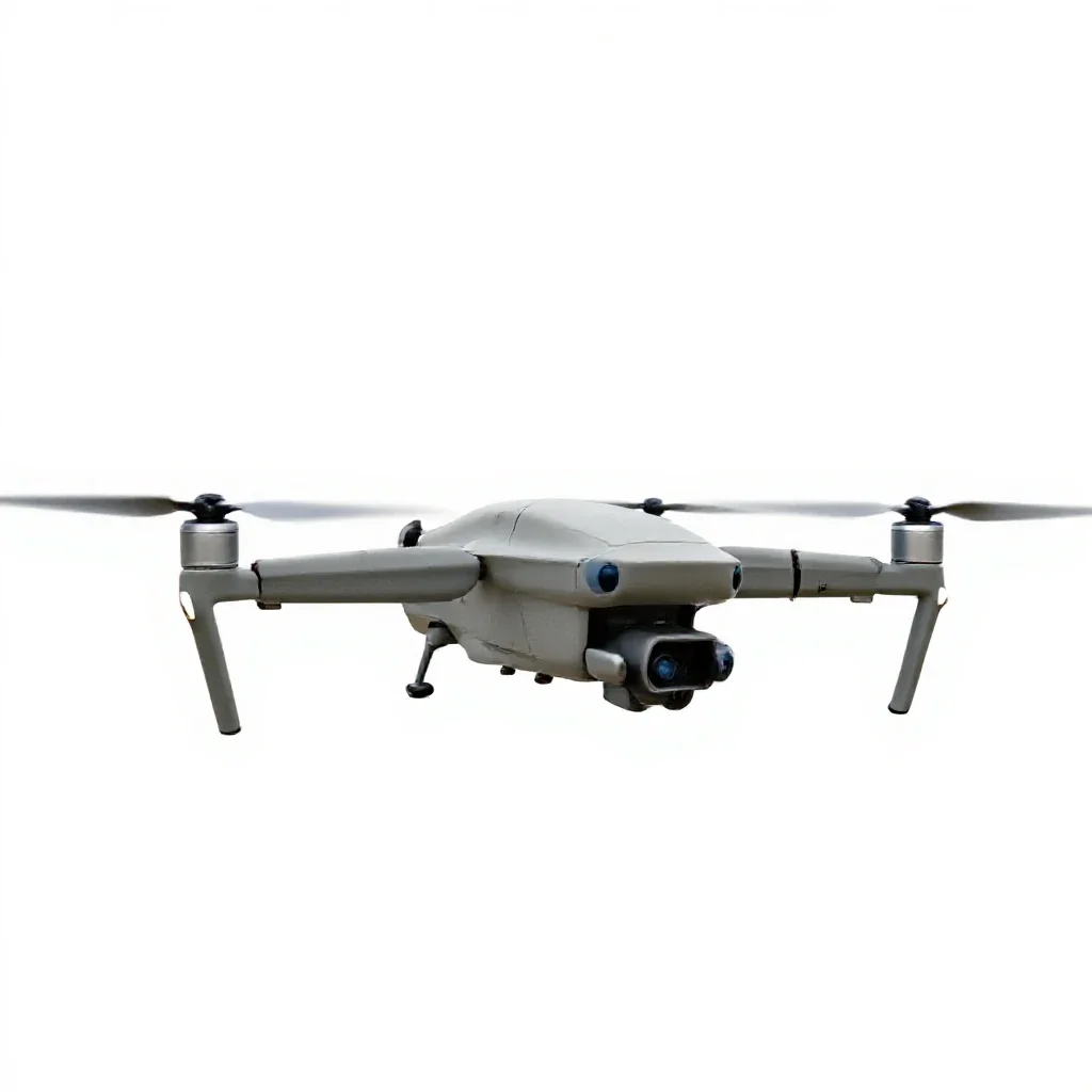 Hovering recon drone isolated on a white background