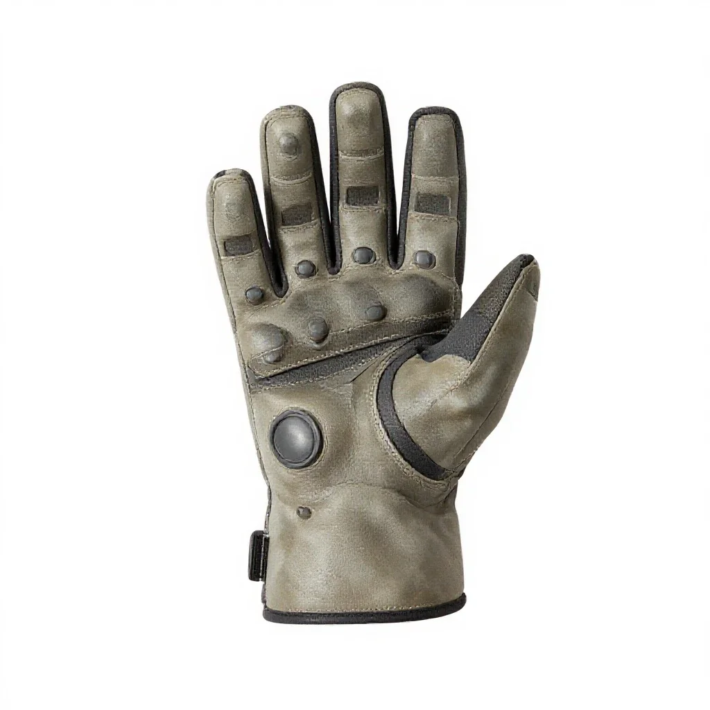 Powered exosuit gauntlet isolated on a white background
