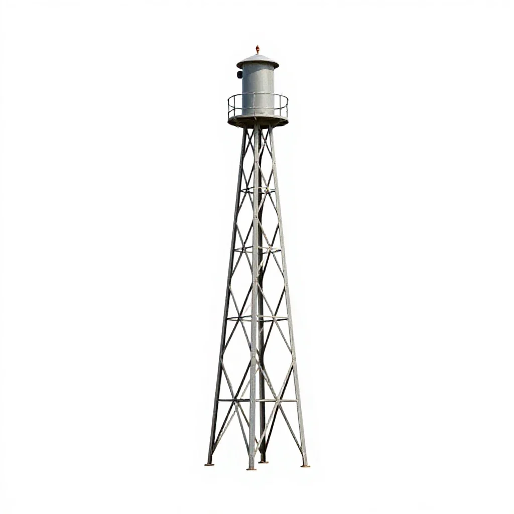 Signal beacon pylon isolated on a white background