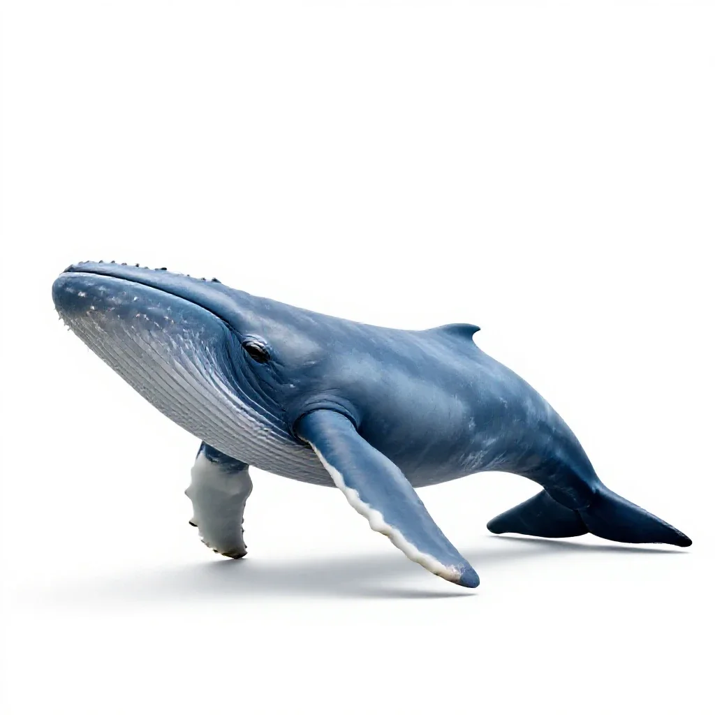Blue whale isolated on a white background