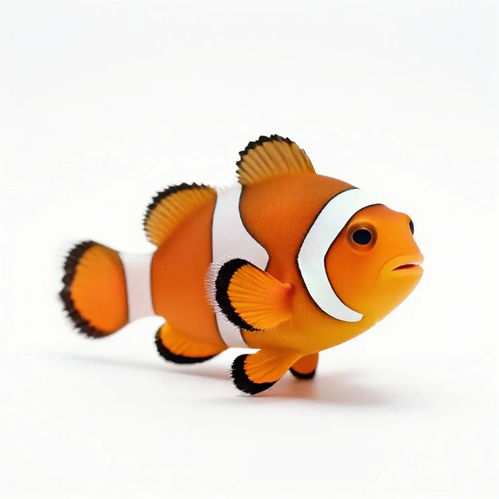 Clownfish in an anemone isolated on a white background