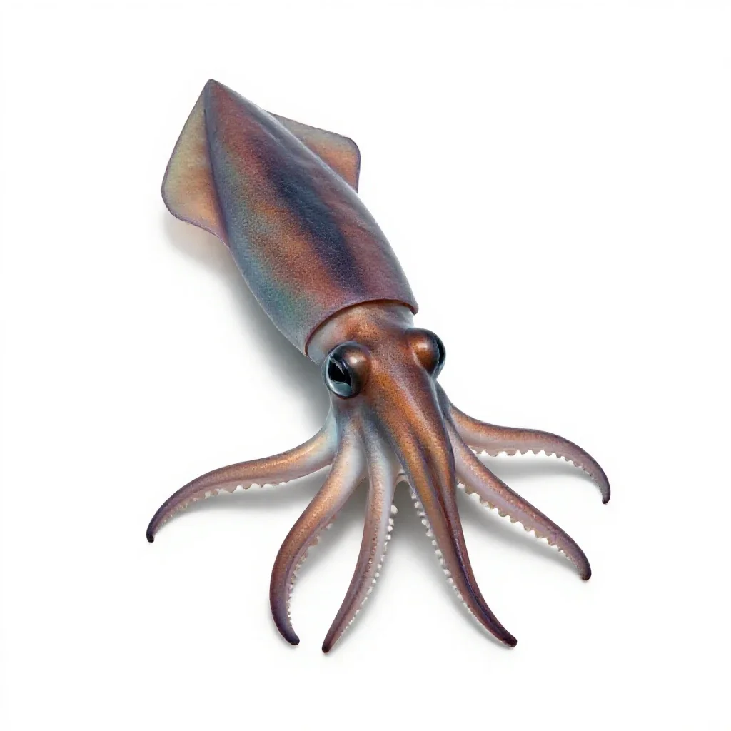 Giant squid isolated on a white background