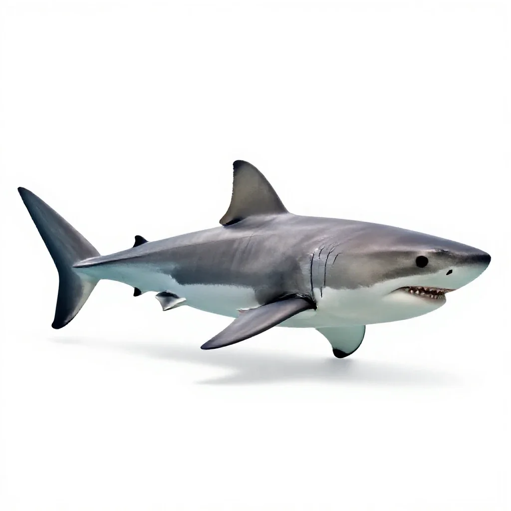 Great white shark isolated on a white background