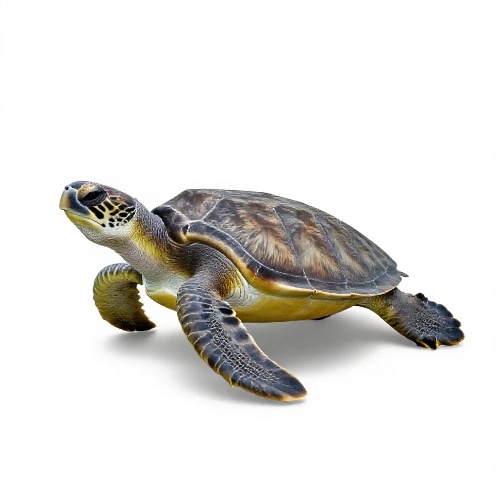 Leatherback turtle isolated on a white background