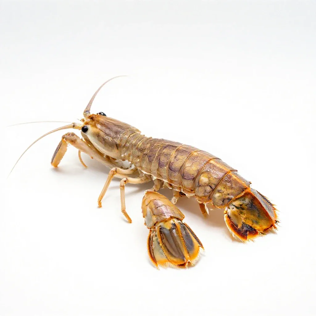 Mantis shrimp isolated on a white background