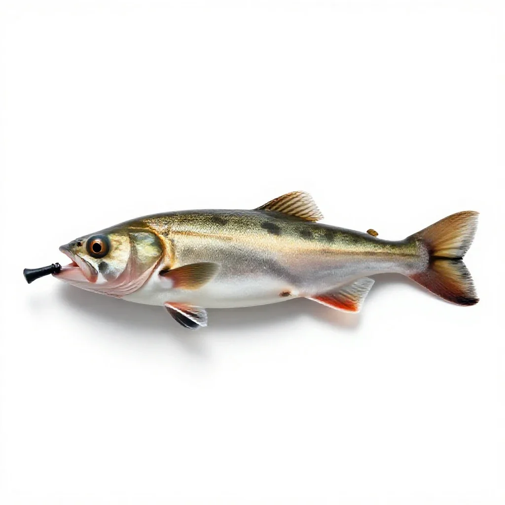 Anglerfish with a lure isolated on a white background