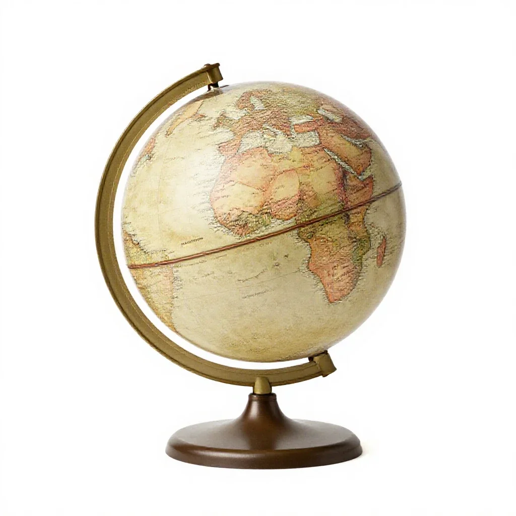 Globe on a stand isolated on a white background