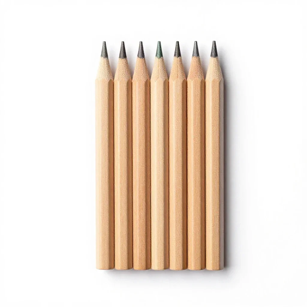 Set of coloured pencils isolated on a white background