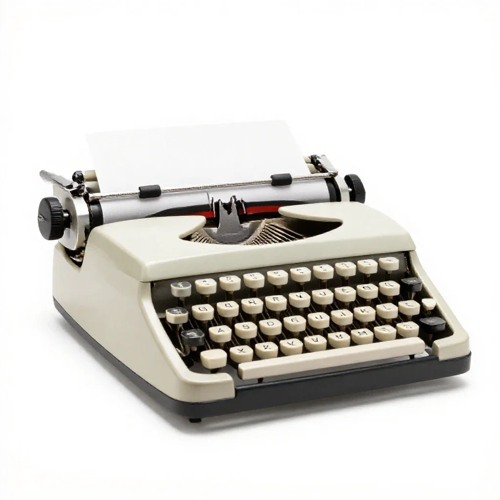 Typewriter isolated on a white background