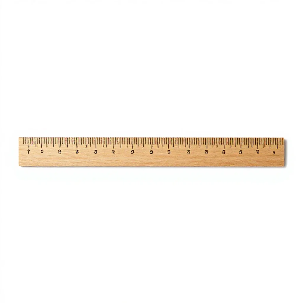 Wooden ruler isolated on a white background